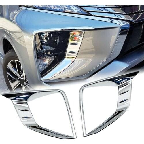 For Mitsubishi Xpander 2018-2020 1 Pair Front Bumper Fog Driving Light Lamp Cover Protect Frame Trim Molding