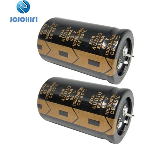 2pcs ELNA 10000UF/63V 30x50mm LAO FOR AUDIO 85℃ 63v10000uF Fever Audio Electrolytic Capacitor for Amplifier Board