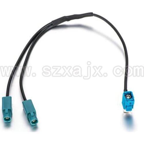 Fakra Z female right angle to Two Dual FAKRA Z male cable Radio Antenna Adapter connector for VW