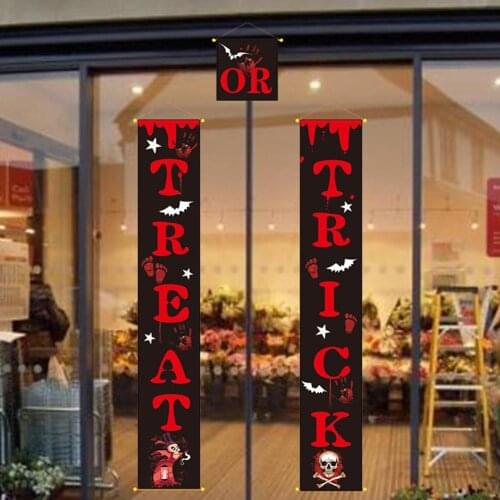 Halloween door banner Halloween Couplet Ghost Festival Hanging Couplet Halloween Porch Sign Banner for Front Door Decor