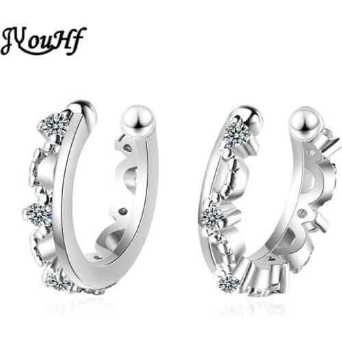 JYouHF New Fashion Ear Cuff Earrings for Women Korean Style Cubic Zirconia Clip Earrings Without Piercing Jewelry Oorbellen 2020