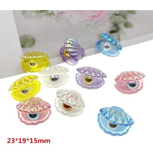 20pcs/lot DIY resin ab color shell with pearls for kids hair clothes accessories resin cabochons resin charms