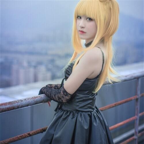 Anime Death Note Cosplay Misa Amane Imitation Leather Dress Sexy Uniform Cosplay Costumes With Gloves And Socks And Necklace