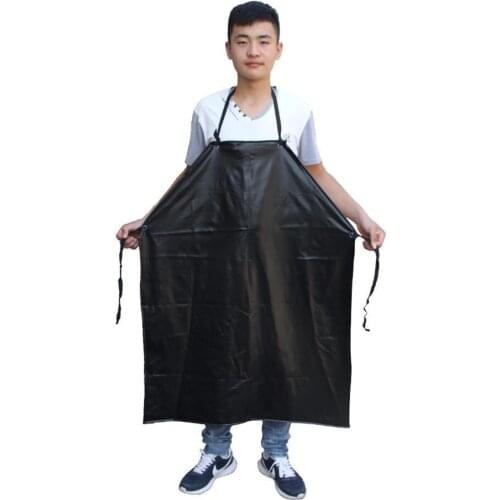 Black Waterproof Protective Greasy Work Apron Polyester W1E5 Machinery Plants Apron Oil-proof Kitchen Design Classic A3N9