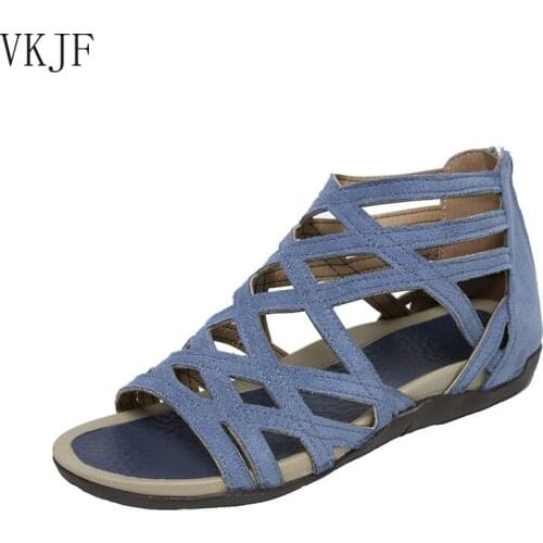 2021 Summer Sandals Breathable Multicolor Round Head Hollow Breathable Wedge Sports Sandals Casual Rome Sandalias Mujer