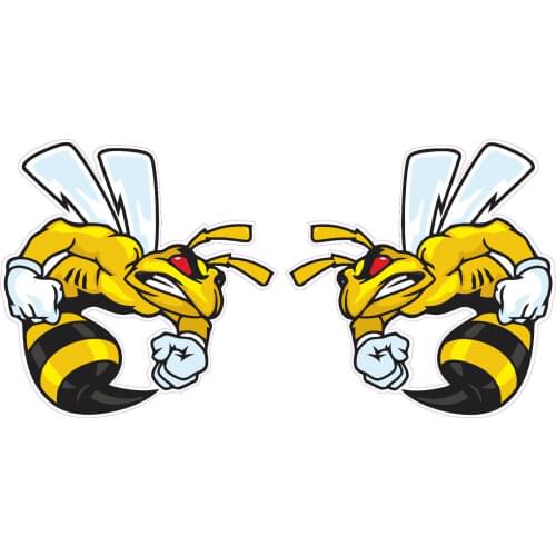 Hot Sell Automotive Products Angry Bee Pairs Decal Anime Label Stickers Suitable for Refrigerators and Motorcycles