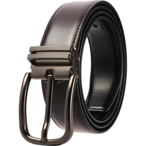 Fashion Luxury MenS Belt for Jeans Simple Retro Vintage Pin Buckle Waist Belt Male Genuine Leather Belts Good Quality 110-130cm