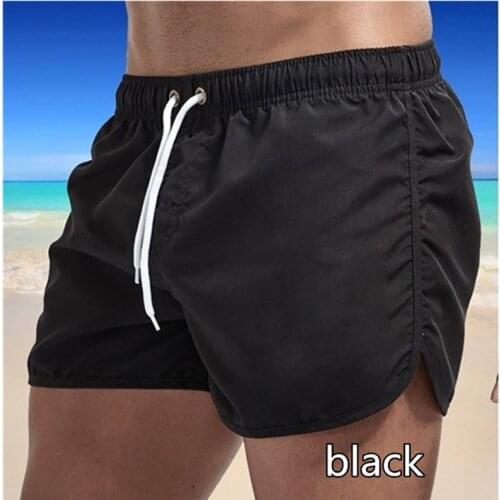 Summer mens fitness swimwear shorts brand beachwear sexy swimming trunks mens swimwear low waist breathable beachwear surfing