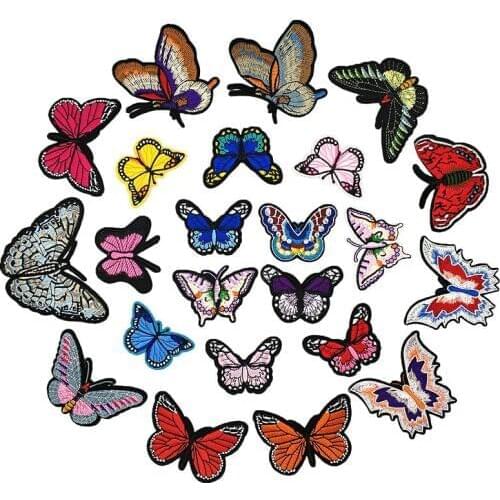 Butterfly Set Ironing Clothing Patch Stickers Wedding Home Textile Shoes Adhesive Embroidery Cloth Stickers