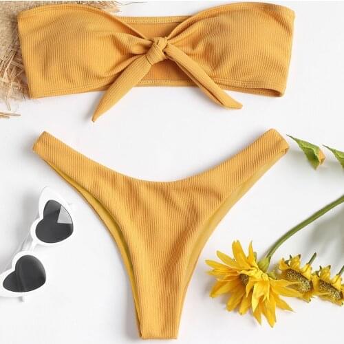 2021 Solid Bikini Brazillian Swimsuit Women Bikini Set Sexy Off Shoulder Swimwear Female Swimming Biquini Maillot De Bain #G3