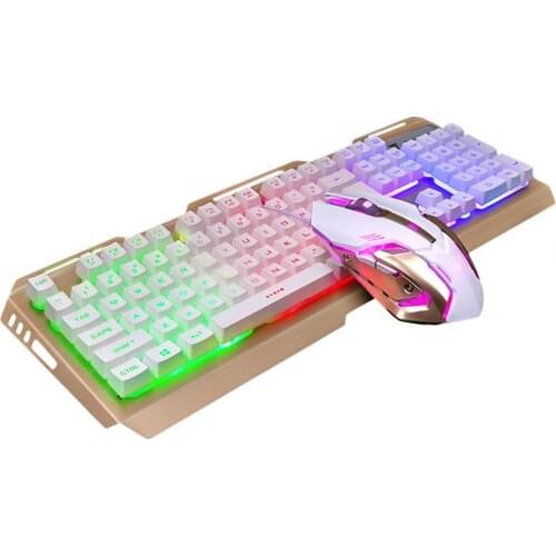 Office Mechanical Keyboard Mouse Combo Set Universal Hand Feel USB Wired Gaming Keyboard Mouse Kit for Laptop PC