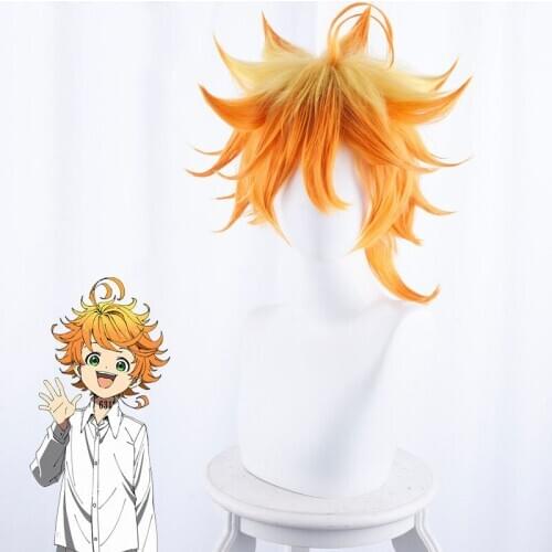 The Agreement Of The Neverland Actor Emma Gradually Orange Turned Short Hair Cosplay Anime Wig