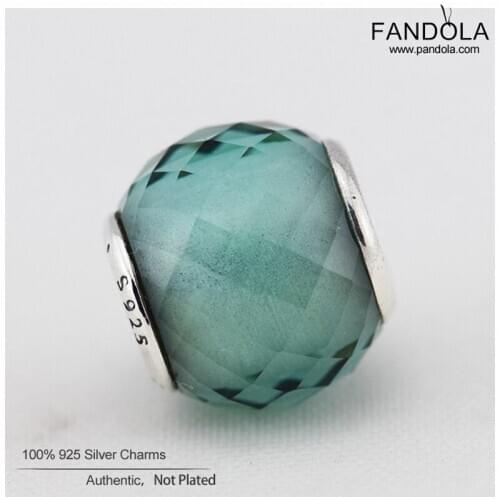 Petite Facets Charms 925 Sterling Silver Synthetic Green Quartz Beads For Jewelry Making Fits Original Charm Bracelets