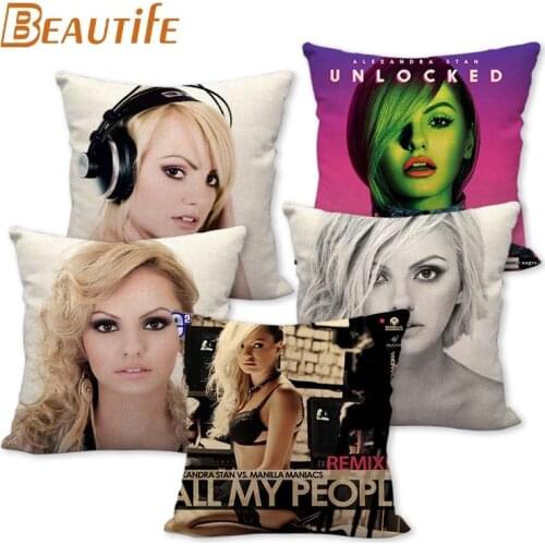 Custom Alexandra Stan Pillowcase Wedding Decorative Cotton Linen Pillow Case For Home Pillow Cover 45X45cm One Side
