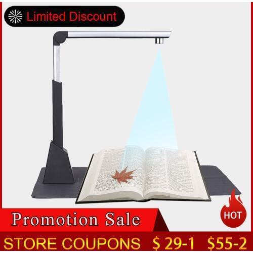 Portable Adjustable A3 10 Megapixel Document Scanner Book Scanner OCR Document Camera Scanner Documents CMOS 3672 * 2856