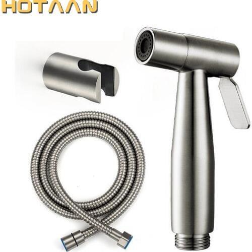 Hot Sale 304 Stainless Steel Hand Toilet Bidet Mini Shower Bidet Spray High Pressure Small Shattaf Sprayer in Nickel Brushed Set