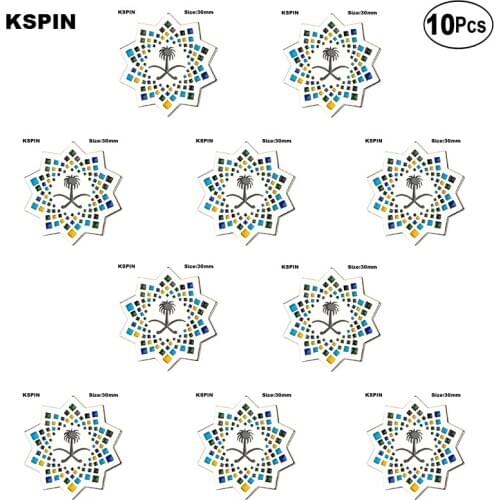 Silver Coconut Badge Flag Brooches Lapel Pin Flag badge Brooch Pins Badges 10Pcs a Lot