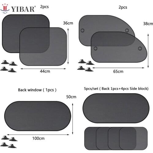 5pcs/set Car Window Sun Shades Cover Anti-UV Mesh Shade Curtain Protector