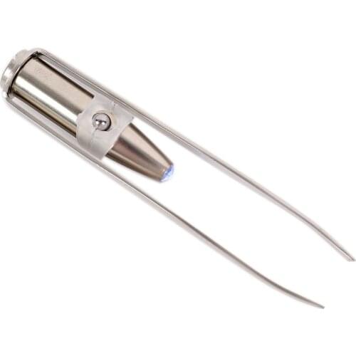 1pc LED Tweezer Eyelash Eyebrow Hair Removal Tool with Bright Lighting for Permanent Makeup Tattoo Supplies