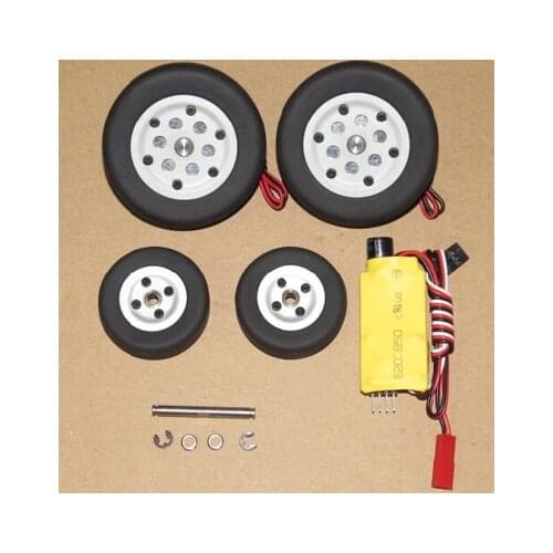 JP Hobby Brake Wheel System 4mm Axle Shaft 50mm 55mm 60mm 65mm For RC Plane DIY Freeshipping