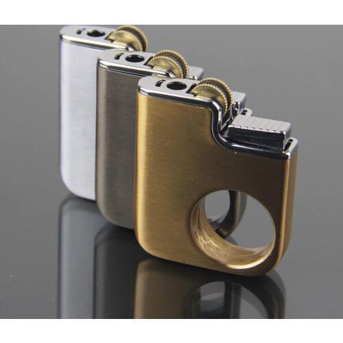 Ring Deduction Personality Grinding Wheel Ultrathin Lighter Metal Originality Inflation Gas Lighter