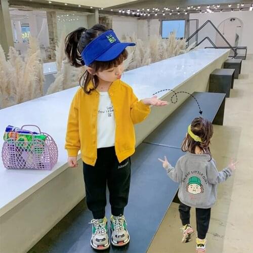Spring Autumn Fashion Kids Toddler Girls Cartoon Outwear Jackets Clothing Casual Print Children Cardigan Coats Baby Tops Clothes