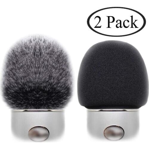 2 Pack Professional Microphone Furry Windscreen Muff Wind Cover with Foam Microphone Windscreen for Blue Yeti