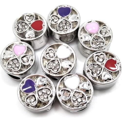 YIQIFLY Free Shipping 2018 20pcs 12mm Assoted Colors Oil-drip Rhinestone Beads fit European Jewerlry Bracelet and Necklace DIY