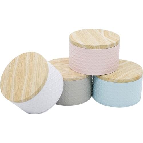 Jewelry Biscuit candy cosmetic Pure tinplate round tin baking packaging candy round box wooden printing flower gift box pumpkin