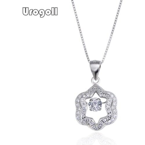 Fine Jewelry Pure 925 Sterling Silver Pendant Necklaces For Women Bride Romantic Wedding Party Solid Silver 925 Jewelry Gift