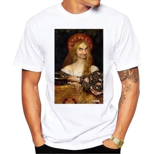 Funny Mr. Bean T Shirt Mens Humorous Design High Quality Tops Custom Tees Male Casual T-shirt Harajuku Streetwear