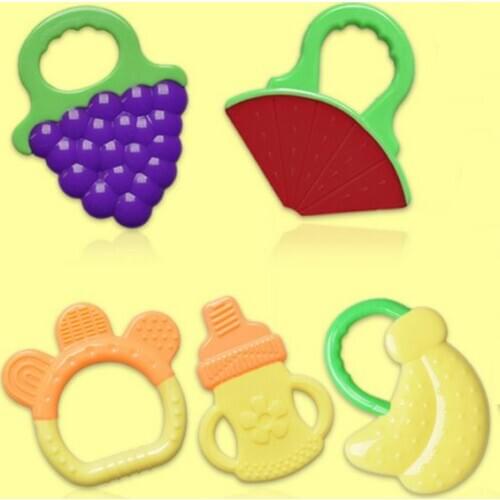 1 Pcs Silicone Infant Baby Teether Lovely Fruit Shape Training Tooth Massager Teethers for 3M+ Baby Free Shipping