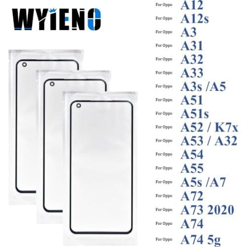 Black Digitizer LCD Sensor Glass Panel For Oppo A12 A12s A3 A31 A32 A33 A3s A5 A51 A51s Touch Screen Glass lens + With OCA Film