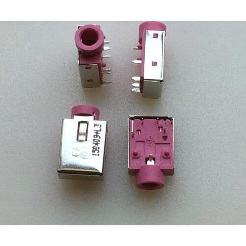 2PCS)New notebook audio socket, headphone audio jack, 6p, 6-pin thin pink
