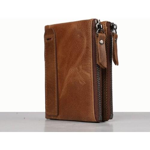 2019 Hot mens wallet RIFD anti-magnetic purse retro genuine leather casual short wallets quality assurance