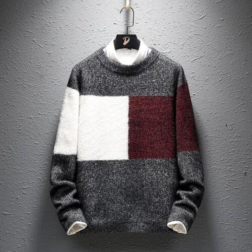 2021New Winter Thick Warm Cashmere Sweater Men Top Quality Fashion Male Pullovers Long Sleeve Round collar Men Christmas Sweater