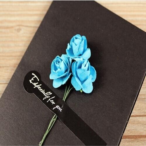 50PCS/PACK Three-color cowhide Kawaii Flower Dried Flowers Cards Invitations Postcards Gifts Card