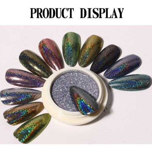 6pcs/set Solid Nail Glitter Nail Powder Sparkly Shinning Flakes Dust Titanium Plating Pigment DIY Manicuring Art Decoration