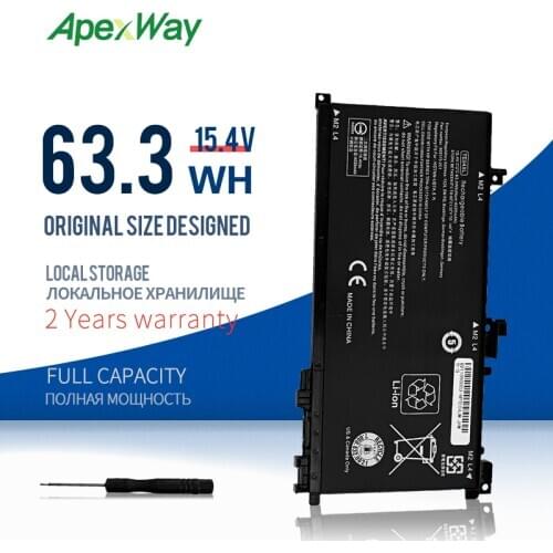 Apexway laptop battery 15.4V TE04XL for HP OMEN 15-AX battery HSTNN-DB7T 905175-2C1 for HP OMEN/Pavilion 15 TPN-Q173