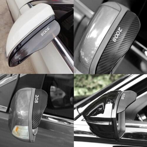 Car Rearview Mirror Rain Eyebrow Rain Shield Shade Protector Cover for Peugeot 206 207 208 306 307 308 407 408 508 2008 3008
