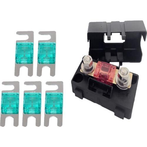 Automotive Car Mini ANS Fuse Holder Fusebox Block 30A+5 Pieces Mini ANL Fuse