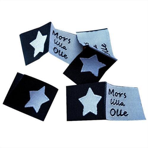 Free shipping custom clothing woven labels with loop fold or center fold/clothing collar labels/t-shirt tags logo 1000 pcs a lot