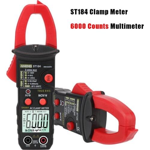 ST184 6000 Counts Digital Clamp Meter True RMS Professional Multimeter AC/DC Voltage Tester Ohm Hz Tester Voltage Meter