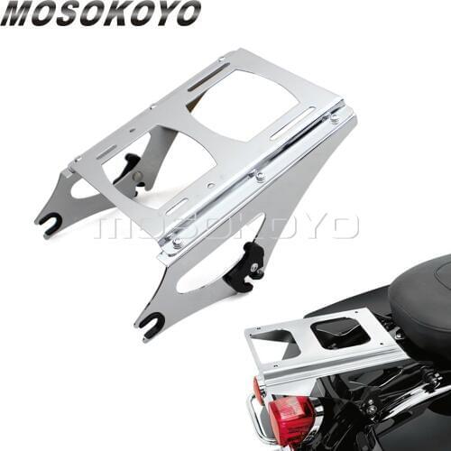 For Harley Touring FLHR FLHRC FLHT FLHX FLTR 09-13 Chrome Detachable 2-Up Tour Pak Pack Luggage Rack Passenger Holder Bracket