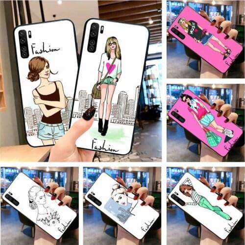 French fashion girl Phone Case for Huawei P20 P30 P40 lite E Pro Mate 30 20 Pro P Smart 2020 P10