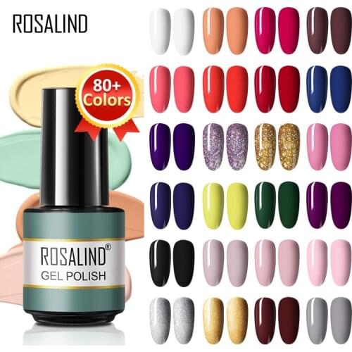ROSALIND Gel Nail Art Polish Semi Permanent Gel Varnish Winter Colors Nail Art Design UV LED Gels For Manicure Matt Top Coat