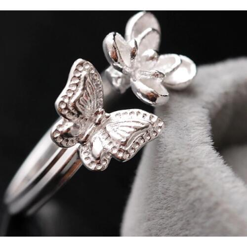 Pavilion silver wholesale allergy handmade silver quality goods offered 925 sterling silver ring Butterfly tails ring
