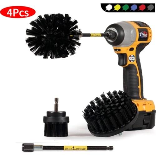 4Pcs Scrub Drill Cleaning Kit Drill Brush Kit - Drill BrushPower Scrubber for Cleaning Bathroom Bathtub Cleaning Brush