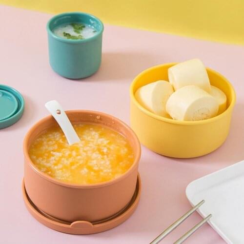 Lunch Container Leak-proof Heat Resistant Silicone Bento Box Round Food Storage Containers for Home Microwavable Lunch Boxes