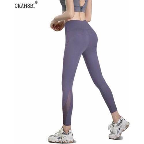 CKAHSBI Mesh High Waist Fitness Leggings Women Gym Workout Femme Patchwork Knitted Push Up Female Polyester Joggings Dropship
